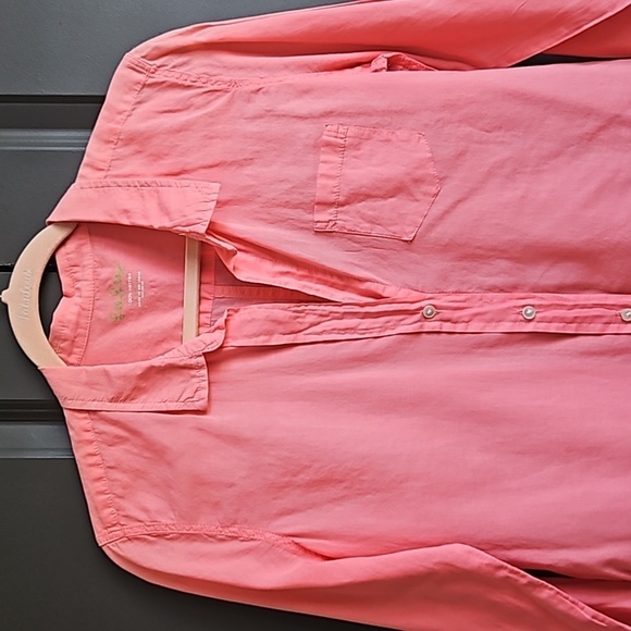 Lilly Pulitzer Anna Maria Womens Button Down Sz M Barbie - Picture 2 of 7